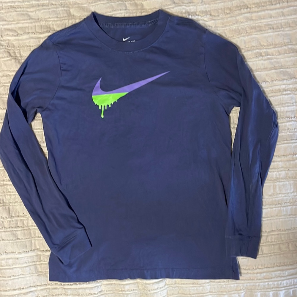 Youth purple Nike long-sleeve shirt